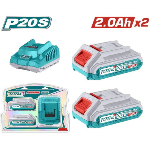 Combo 2 Baterías 2 Ah Cargador Total